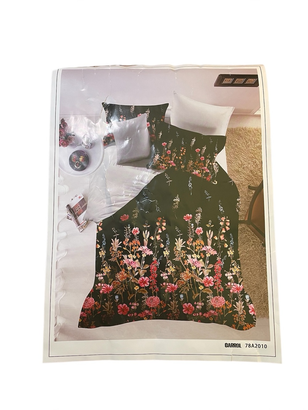 Luxton Linen Duvet Floral Cover Queen/Full2 Shams Country Cottage Romantic